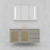 Light Gray Bathroom Vanity | Modern Pastoral Style, Multiple Storage Spaces, Mirror Cabinet with Storage Function
