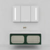 Dark Green Bathroom Vanity | Modern Pastoral Style, Multiple Storage Spaces, Mirror Cabinet with Storage