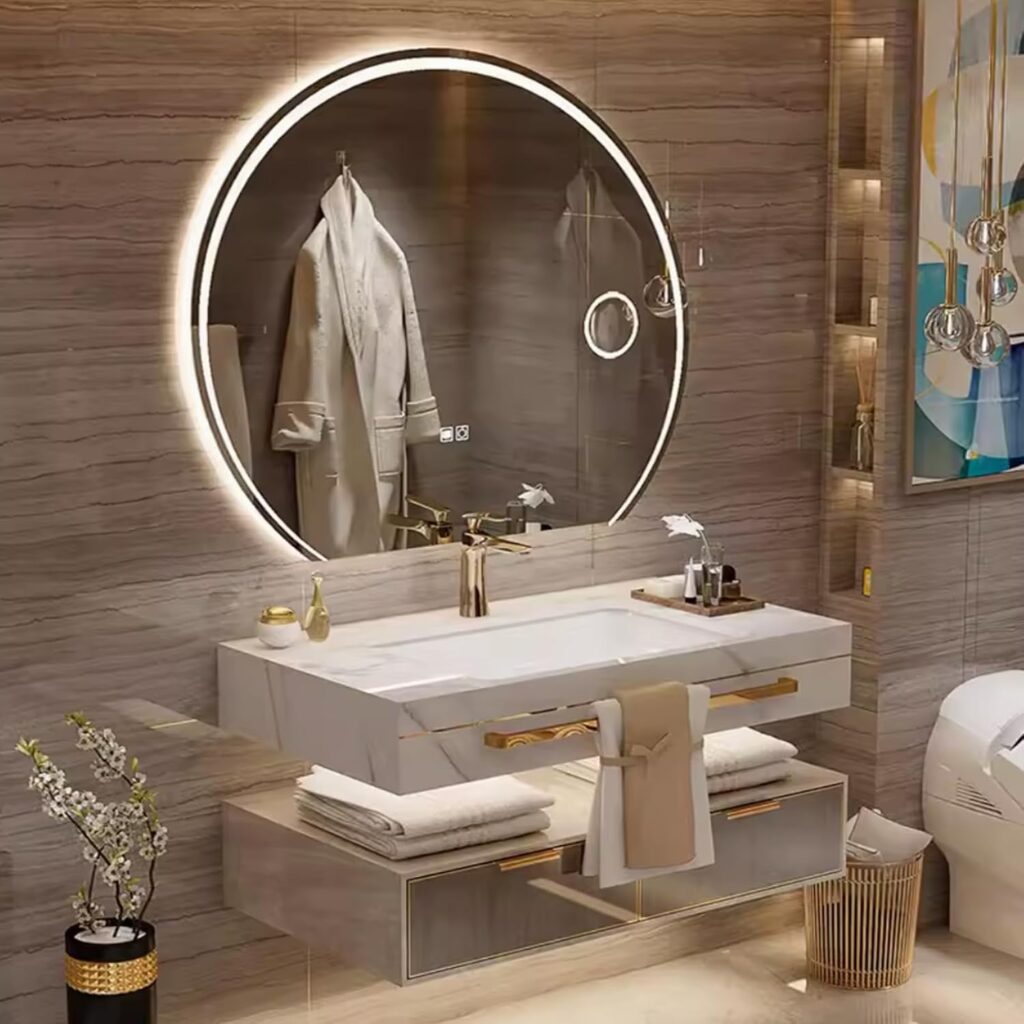 Kadaligh Hygge 36" Floating Bathroom Vanity - Light Gray Marble