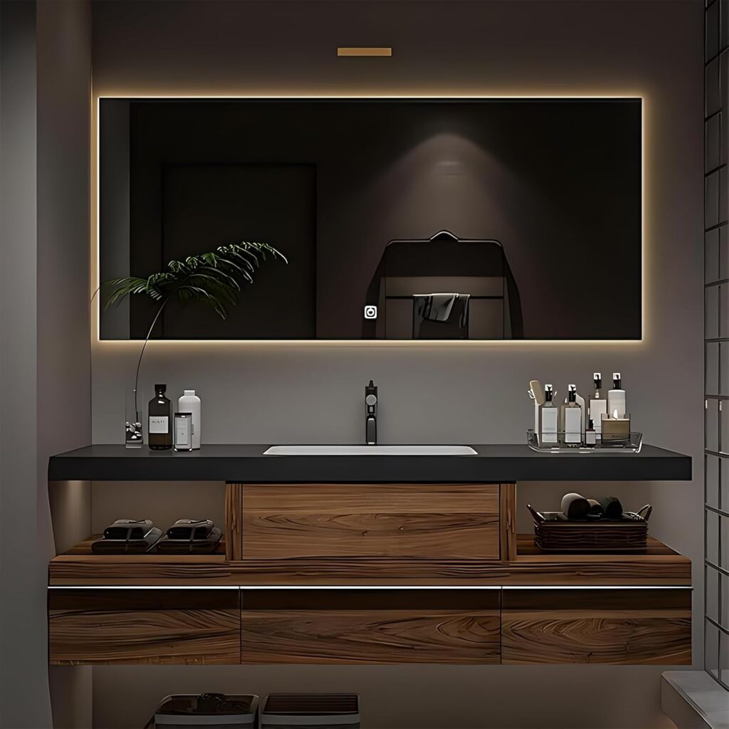 Kadaligh Sora 44" Floating Bathroom Vanity - Walnut Wood